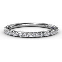 Diamond Wedding Band with Shared-Prong Pavé Set Round Diamonds and Milgrain Detail by Fana - 0.25 Carat Total Diamond Weight