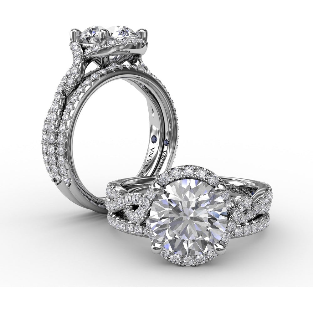Diamond Wedding Band with Shared-Prong Pavé Set Round Diamonds and Milgrain Detail by Fana - 0.25 Carat Total Diamond Weight