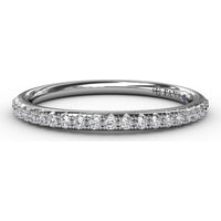 Diamond Wedding Band with Shared-Prong Pavé Set Round Diamonds by Fana - 0.19 Carat Total Diamond Weight