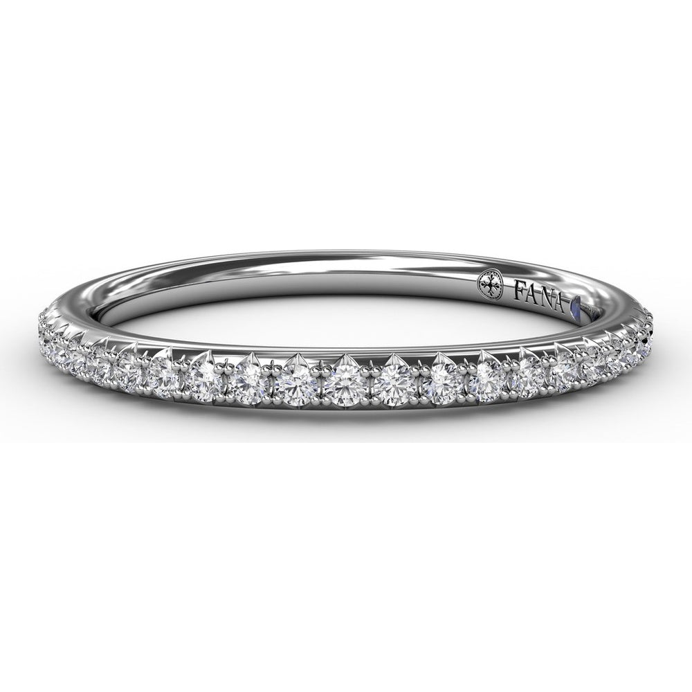 Diamond Wedding Band with Shared-Prong Pavé Set Round Diamonds by Fana - 0.19 Carat Total Diamond Weight