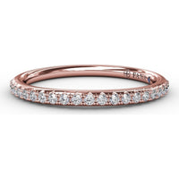 Diamond Wedding Band with Shared-Prong Pavé Set Round Diamonds by Fana - 0.19 Carat Total Diamond Weight