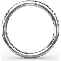 Diamond Wedding Band with Shared-Prong Pavé Set Round Diamonds by Fana - 0.19 Carat Total Diamond Weight