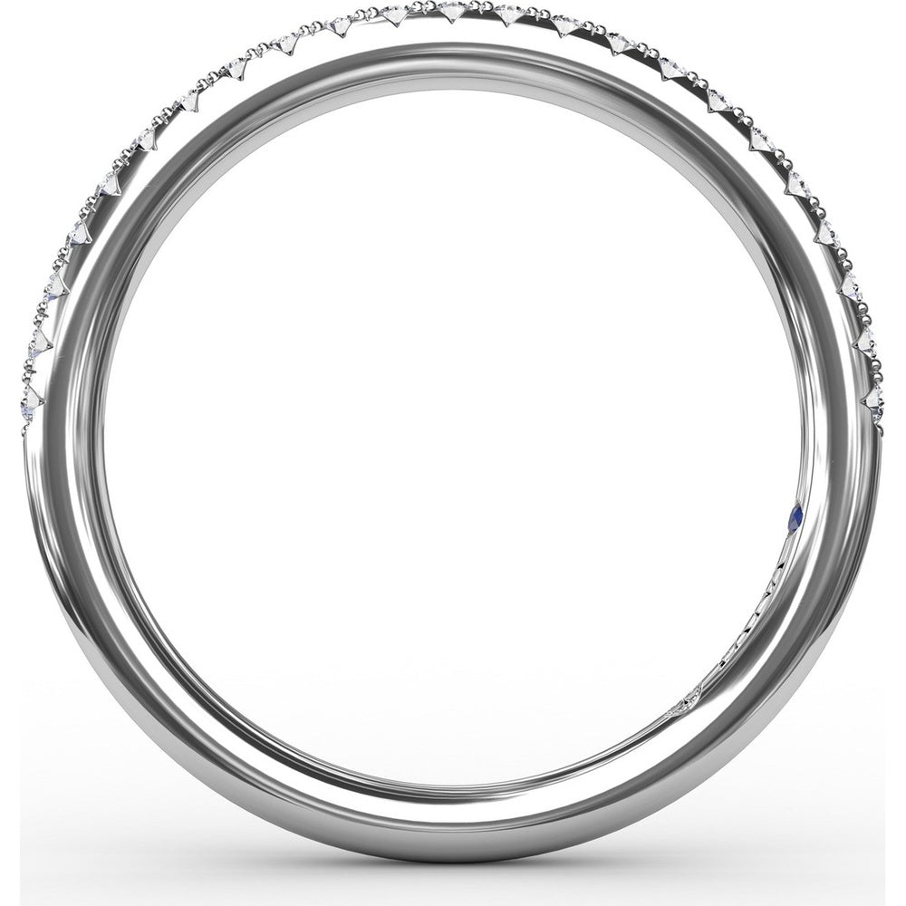 Diamond Wedding Band with Shared-Prong Pavé Set Round Diamonds by Fana - 0.19 Carat Total Diamond Weight