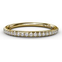 Diamond Wedding Band with Shared-Prong Pavé Set Round Diamonds by Fana - 0.19 Carat Total Diamond Weight