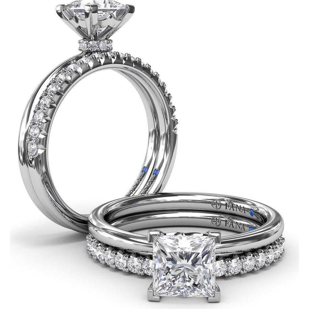 Diamond Wedding Band with Shared-Prong Round Brilliant Diamonds by Fana - 0.30 Carat Total Diamond Weight