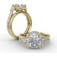 Diamond Wedding Band with Shared-Prong Round Brilliant Diamonds by Fana - 0.39 Carat Total Diamond Weight