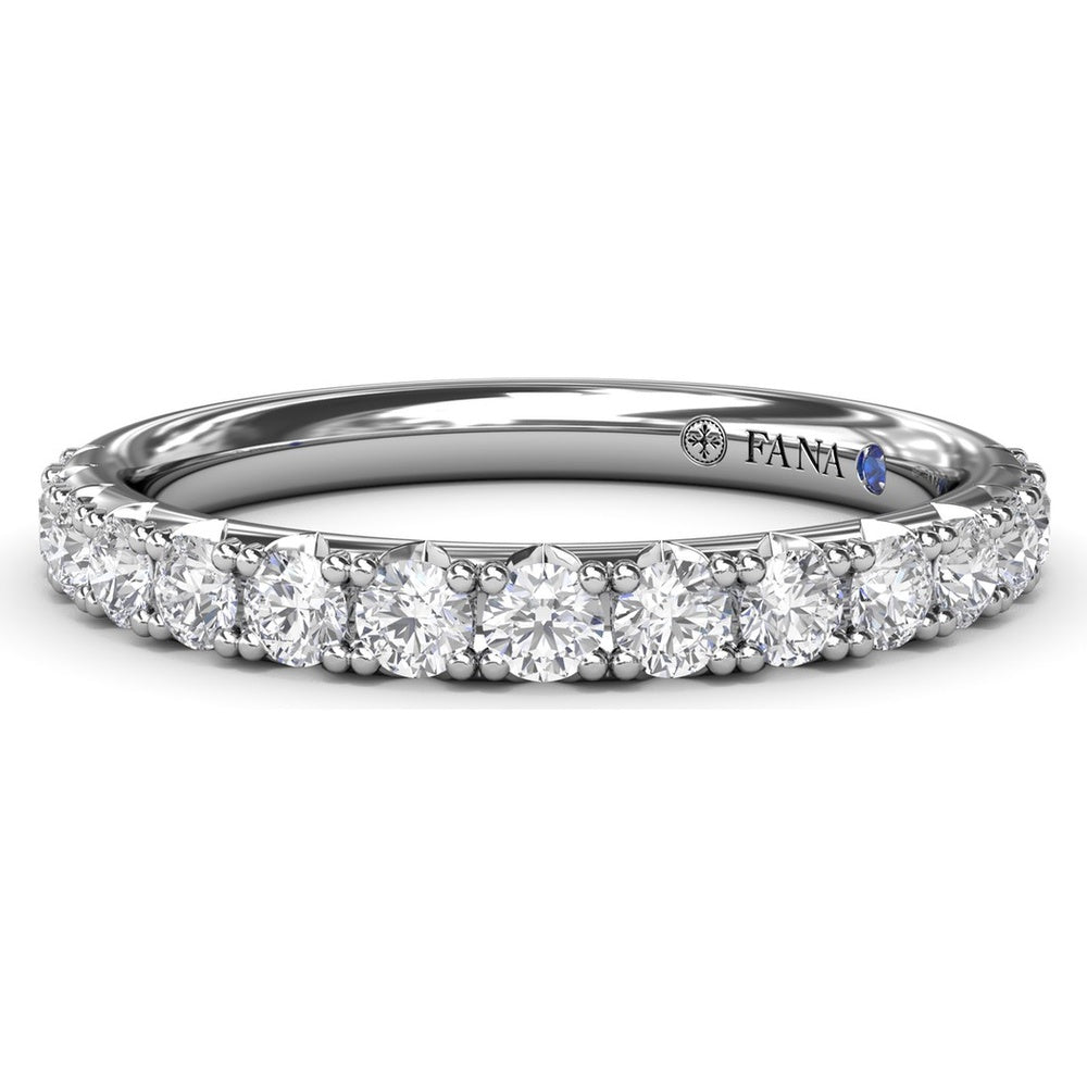 Diamond Wedding Band with Shared-Prong Round Brilliant Diamonds by Fana - 0.64 Carat Total Diamond Weight