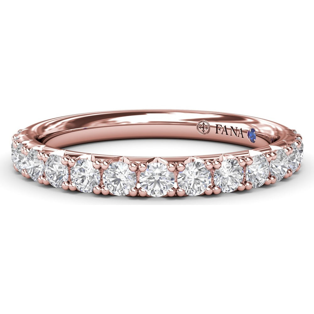 Diamond Wedding Band with Shared-Prong Round Brilliant Diamonds by Fana - 0.64 Carat Total Diamond Weight