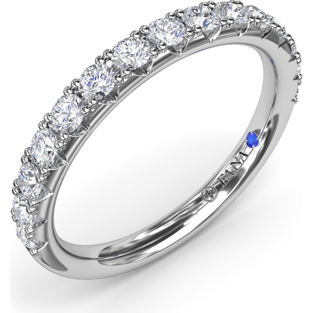 Diamond Wedding Band with Shared-Prong Round Brilliant Diamonds by Fana - 0.64 Carat Total Diamond Weight