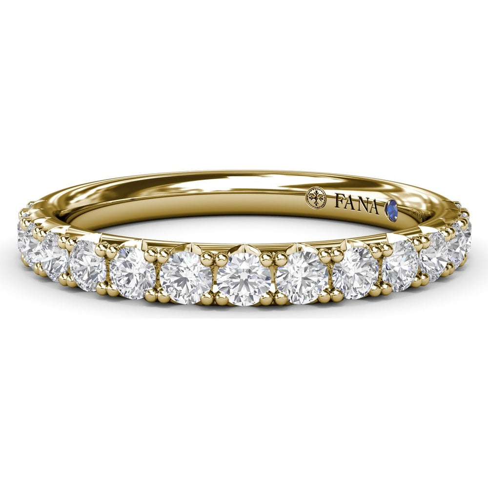 Diamond Wedding Band with Shared-Prong Round Brilliant Diamonds by Fana - 0.64 Carat Total Diamond Weight