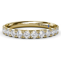 Diamond Wedding Band with Shared-Prong Round Brilliant Diamonds by Fana - 0.69 Carat Total Diamond Weight