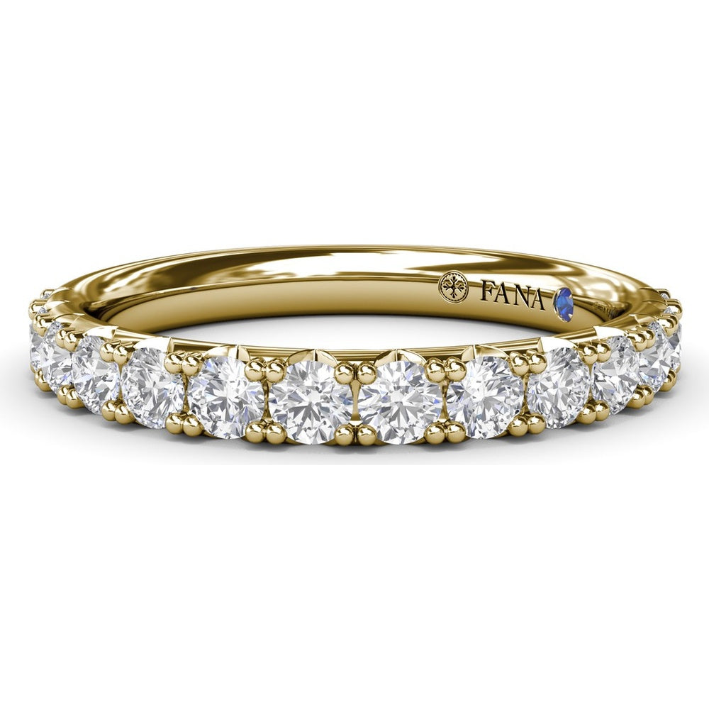 Diamond Wedding Band with Shared-Prong Round Brilliant Diamonds by Fana - 0.69 Carat Total Diamond Weight