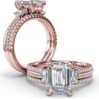 Diamond Wedding Band with Shared-Prong Round Diamonds by Fana - 0.19 Carat Total Diamond Weight
