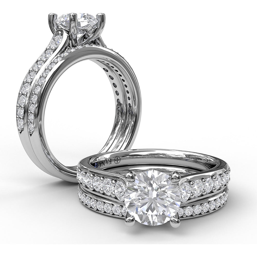 Diamond Wedding Band with Shared-Prong Round Diamonds by Fana - 0.22 Carat Total Diamond Weight