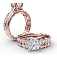 Diamond Wedding Band with Shared-Prong Round Diamonds by Fana - 0.22 Carat Total Diamond Weight