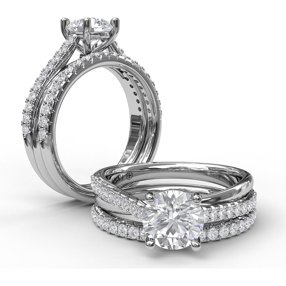 Diamond Wedding Band with Shared-Prong Round Diamonds by Fana - 0.26 Carat Total Diamond Weight