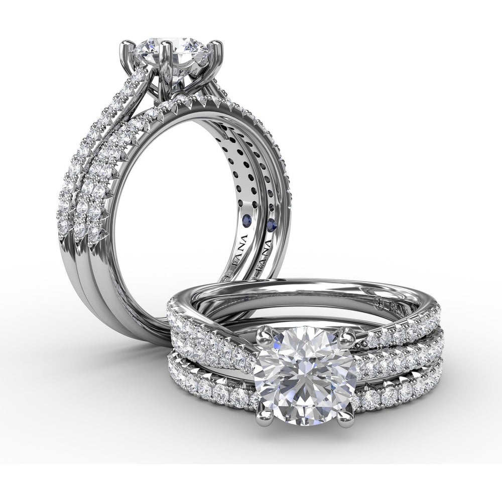Diamond Wedding Band with Shared-Prong Round Diamonds by Fana - 0.26 Carat Total Diamond Weight