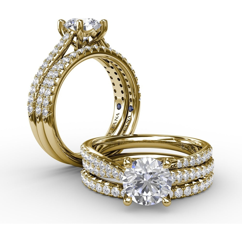 Diamond Wedding Band with Shared-Prong Round Diamonds by Fana - 0.26 Carat Total Diamond Weight
