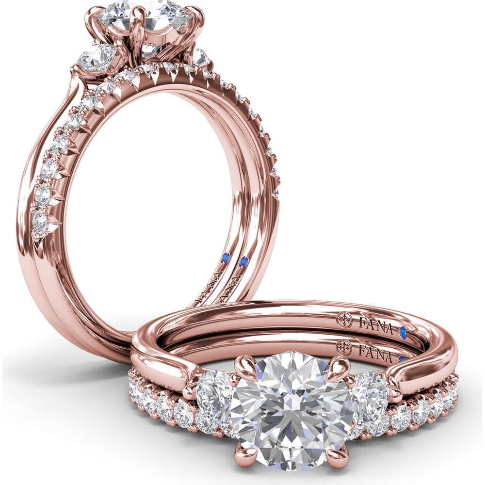 Diamond Wedding Band with Shared-Prong Round Diamonds by Fana - 0.28 Carat Total Diamond Weight