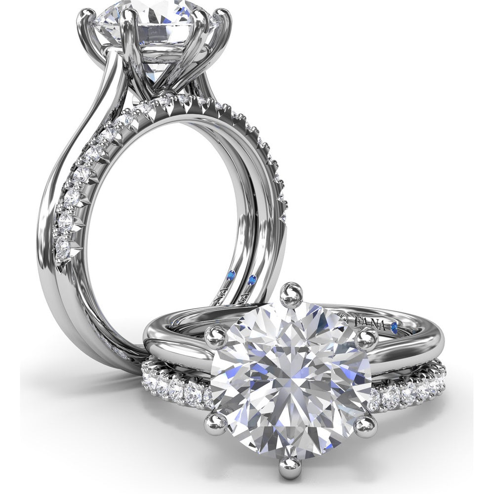 Diamond Wedding Band with Shared-Prong Round Diamonds by Fana - 0.30 Carat Total Diamond Weight