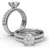 Diamond Wedding Band with Shared-Prong Round Diamonds by Fana - 0.48 Carat Total Diamond Weight