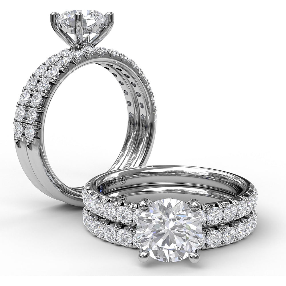 Diamond Wedding Band with Shared-Prong Round Diamonds by Fana - 0.48 Carat Total Diamond Weight