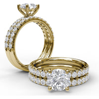 Diamond Wedding Band with Shared-Prong Round Diamonds by Fana - 0.48 Carat Total Diamond Weight
