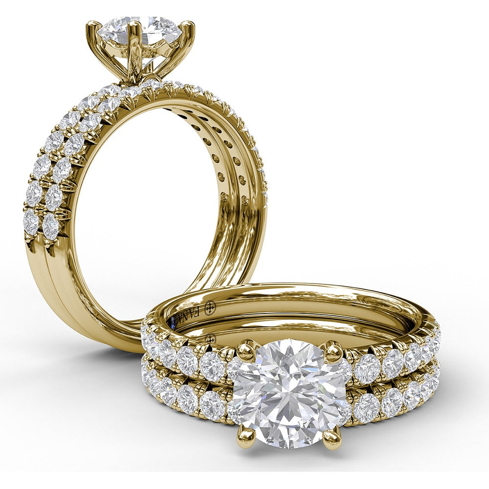 Diamond Wedding Band with Shared-Prong Round Diamonds by Fana - 0.48 Carat Total Diamond Weight
