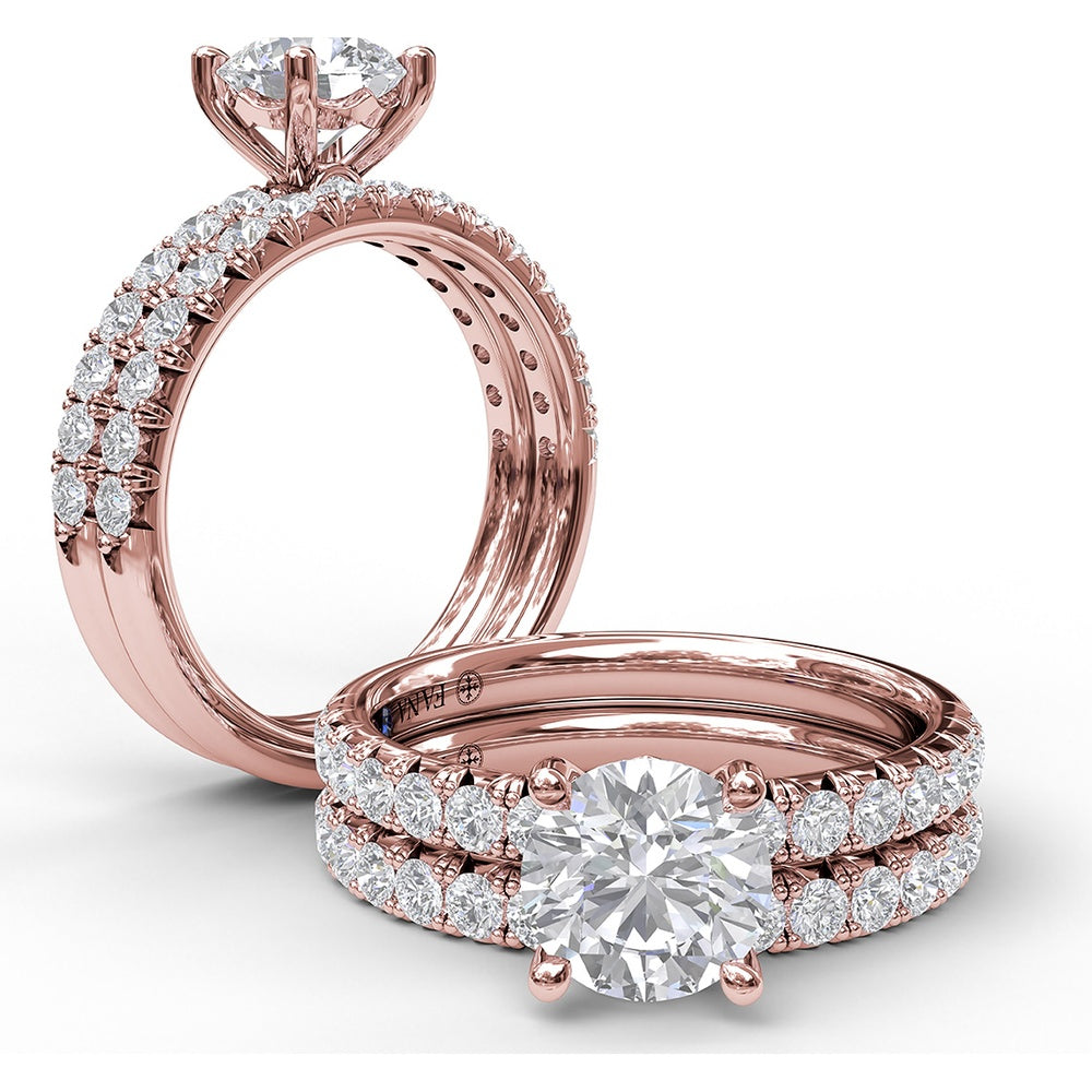 Diamond Wedding Band with Shared-Prong Round Diamonds by Fana - 0.48 Carat Total Diamond Weight