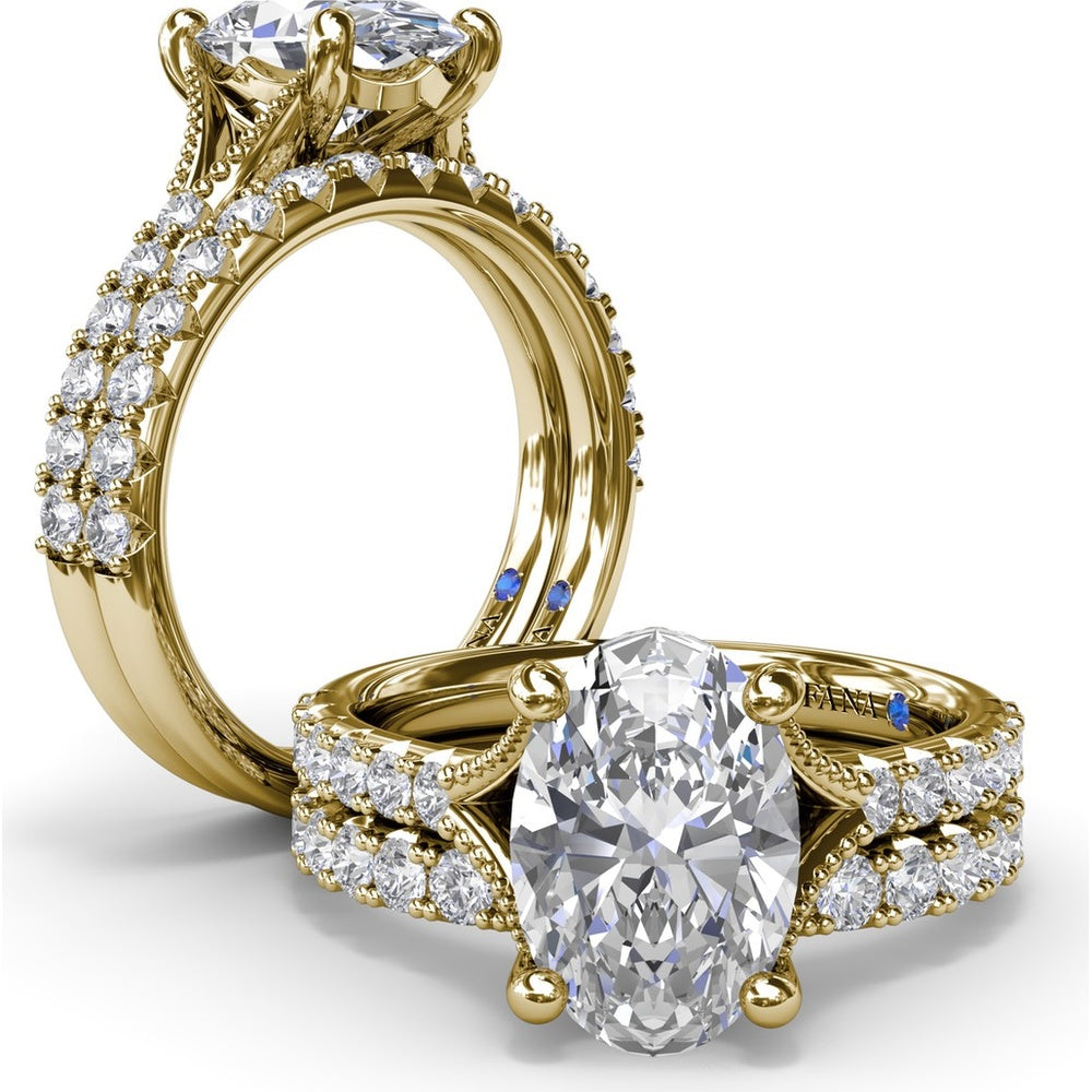 Diamond Wedding Band with Shared-Prong Round Diamonds by Fana - 0.56 Carat Total Diamond Weight