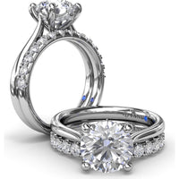 Diamond Wedding Band with Shared-Prong Round Diamonds by Fana - 0.56 Carat Total Diamond Weight