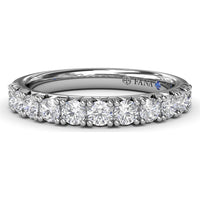 Diamond Wedding Band with Shared-Prong Round Diamonds by Fana - 0.66 Carat Total Diamond Weight