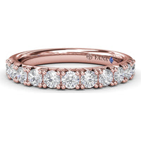 Diamond Wedding Band with Shared-Prong Round Diamonds by Fana - 0.66 Carat Total Diamond Weight