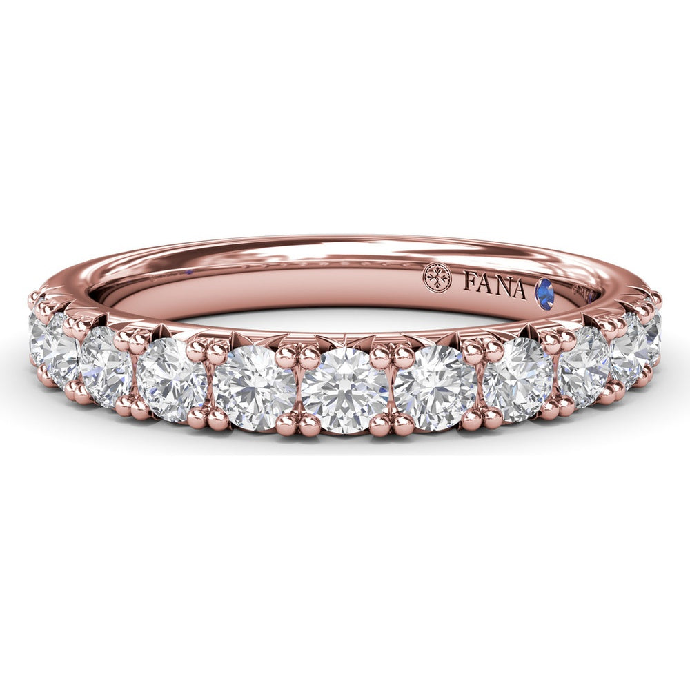 Diamond Wedding Band with Shared-Prong Round Diamonds by Fana - 0.66 Carat Total Diamond Weight