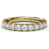 Diamond Wedding Band with Shared-Prong Round Diamonds by Fana - 0.66 Carat Total Diamond Weight