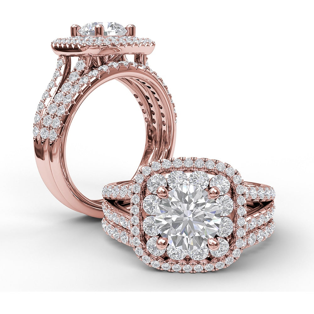 Diamond Wedding Band with Shared-Prong Set Round Brilliant Diamonds by Fana - 0.25 Carat Total Diamond Weight