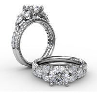 Diamond Wedding Band with Shared-Prong Set Round Brilliant Diamonds by Fana - 0.26 Carat Total Diamond Weight