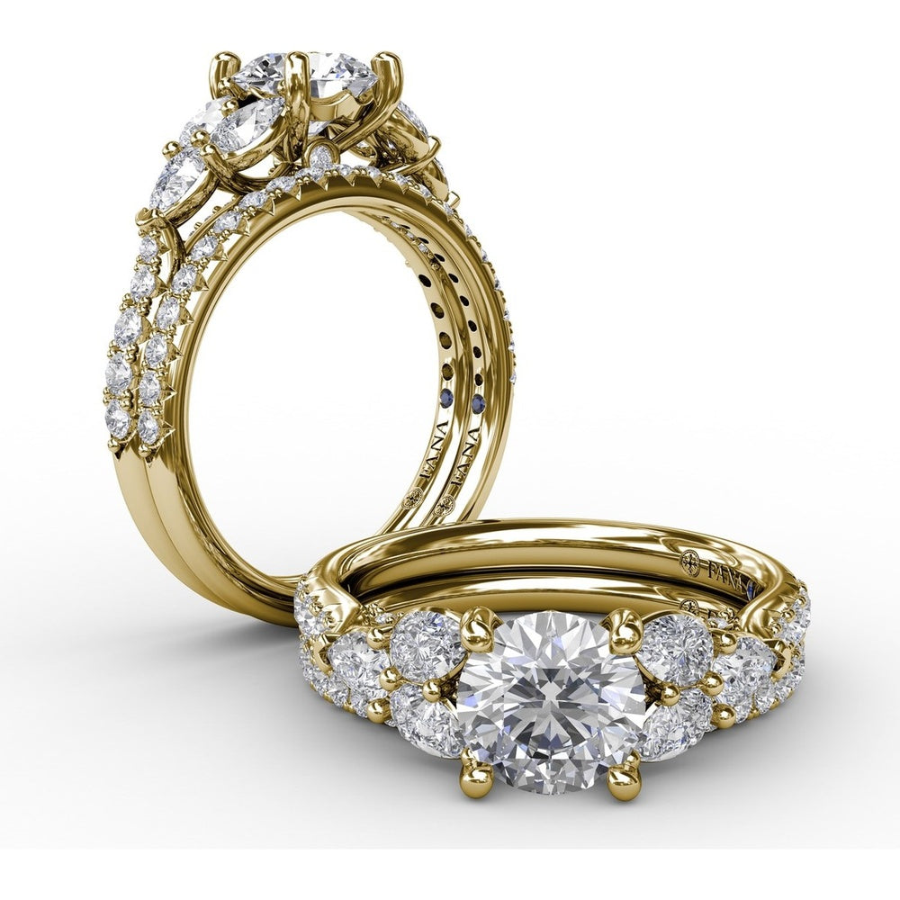 Diamond Wedding Band with Shared-Prong Set Round Brilliant Diamonds by Fana - 0.26 Carat Total Diamond Weight