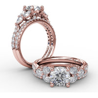 Diamond Wedding Band with Shared-Prong Set Round Brilliant Diamonds by Fana - 0.26 Carat Total Diamond Weight