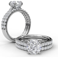 Diamond Wedding Band with Shared-Prong Set Round Brilliant Diamonds by Fana - 0.36 Carat Total Diamond Weight