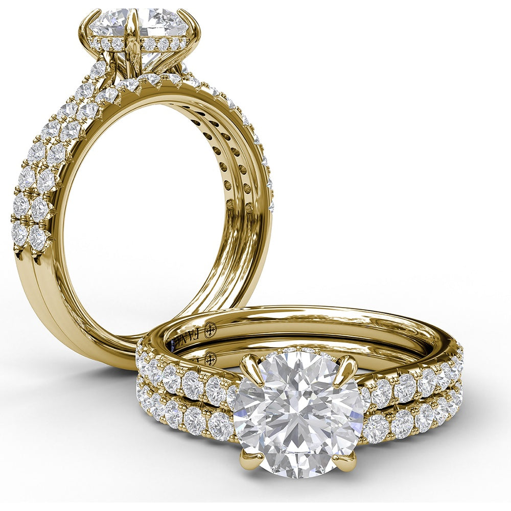 Diamond Wedding Band with Shared-Prong Set Round Brilliant Diamonds by Fana - 0.36 Carat Total Diamond Weight