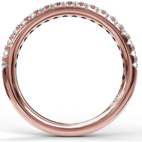Diamond Wedding Band with Shared-Prong Set Round Brilliant Diamonds by Fana - 0.36 Carat Total Diamond Weight