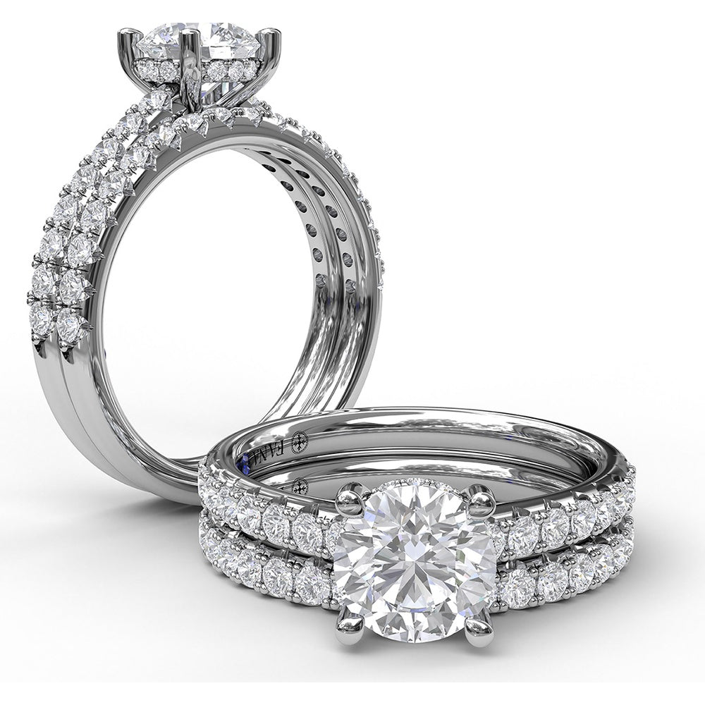 Diamond Wedding Band with Shared-Prong Set Round Brilliant Diamonds by Fana - 0.36 Carat Total Diamond Weight