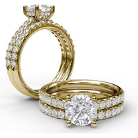 Diamond Wedding Band with Shared-Prong Set Round Brilliant Diamonds by Fana - 0.36 Carat Total Diamond Weight
