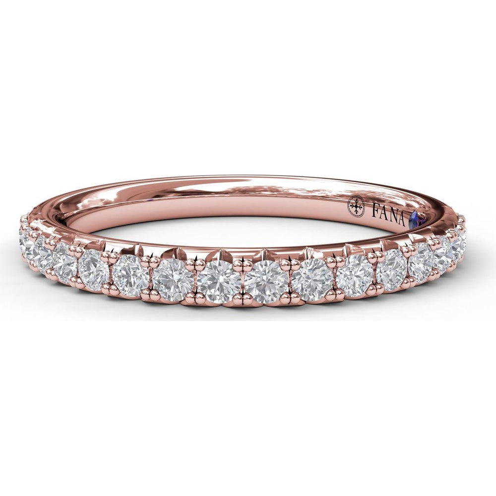 Diamond Wedding Band with Shared-Prong Set Round Brilliant Diamonds by Fana - 0.36 Carat Total Diamond Weight
