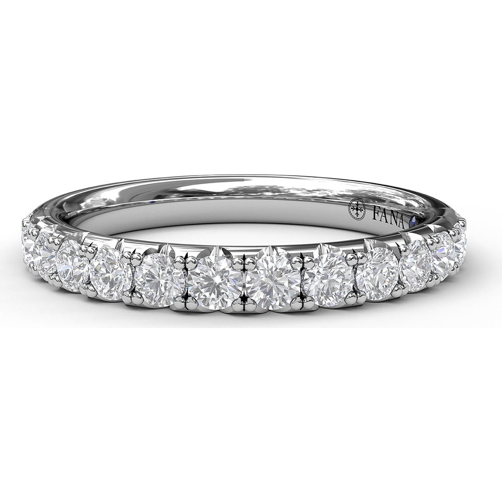 Diamond Wedding Band with Shared-Prong Set Round Brilliant Diamonds by Fana - 0.63 Carat Total Diamond Weight