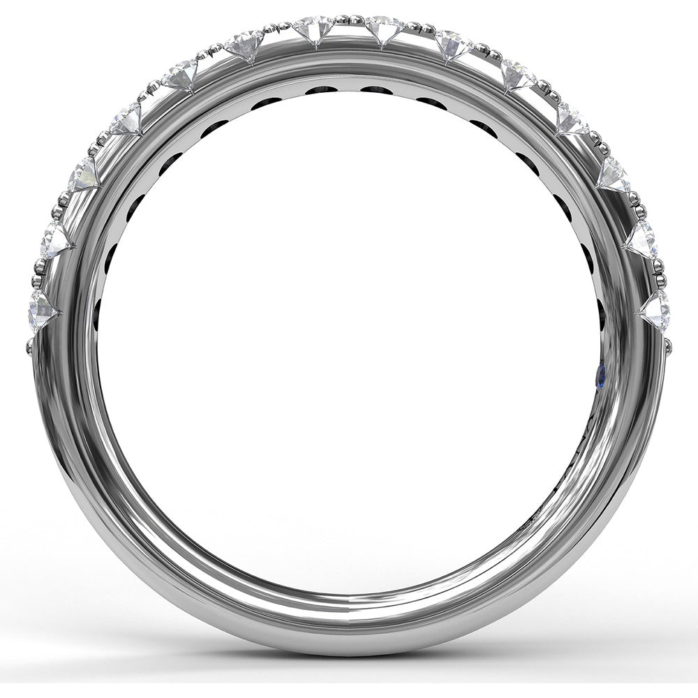 Diamond Wedding Band with Shared-Prong Set Round Brilliant Diamonds by Fana - 0.63 Carat Total Diamond Weight