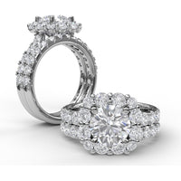 Diamond Wedding Band with Shared-Prong Set Round Brilliant Diamonds by Fana - 0.63 Carat Total Diamond Weight