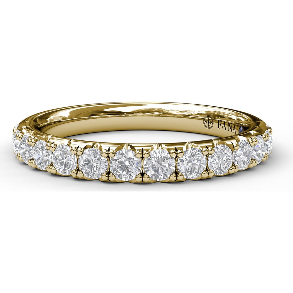Diamond Wedding Band with Shared-Prong Set Round Brilliant Diamonds by Fana - 0.63 Carat Total Diamond Weight
