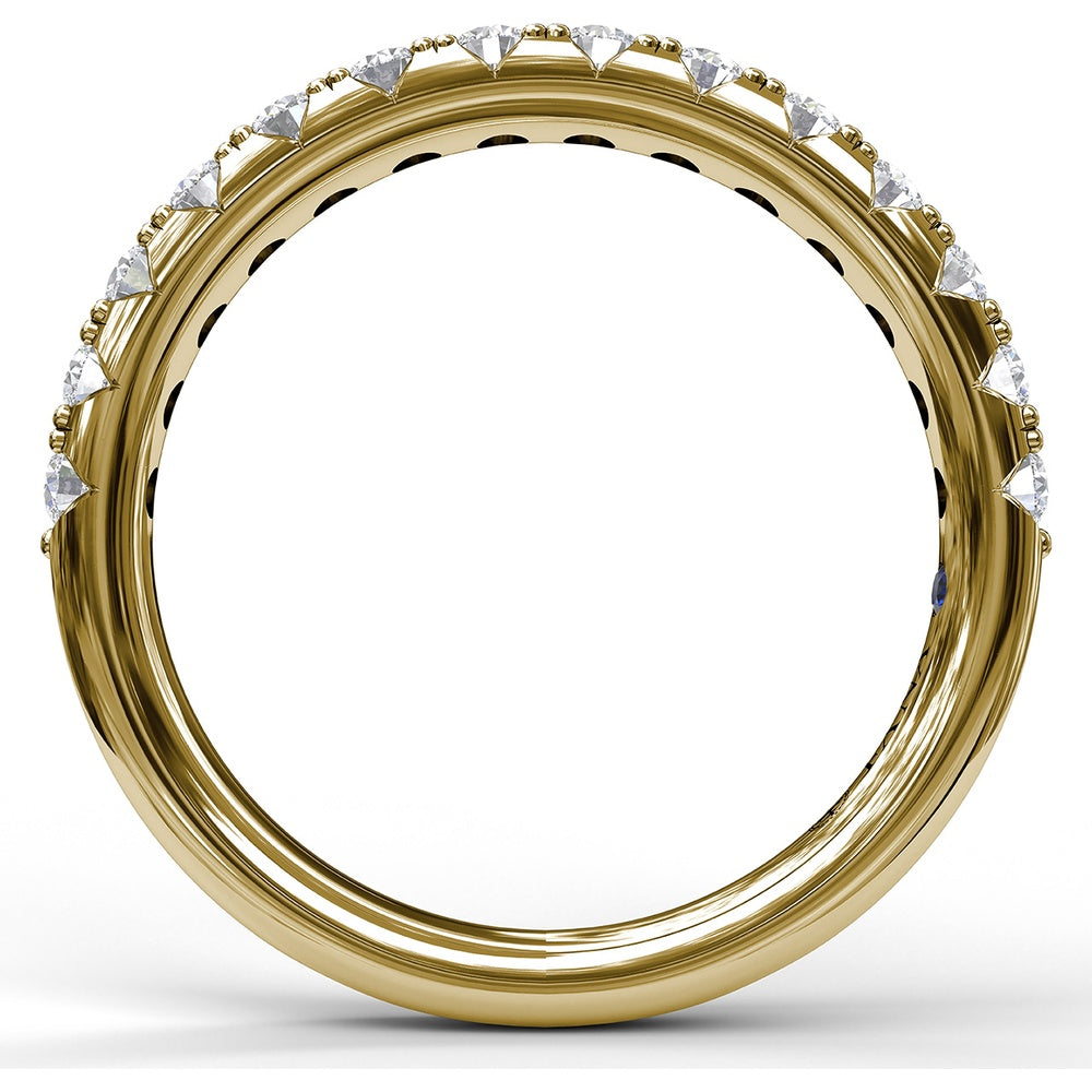 Diamond Wedding Band with Shared-Prong Set Round Brilliant Diamonds by Fana - 0.63 Carat Total Diamond Weight